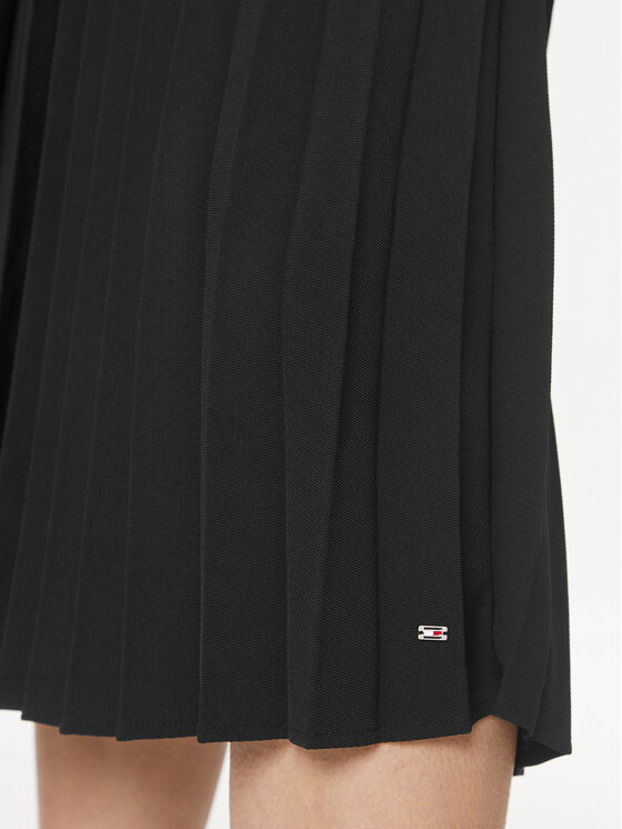 Tommy Hilfiger Tommy Hilfiger Faltenrock Fluid WW0WW41793 Schwarz Regular Fit