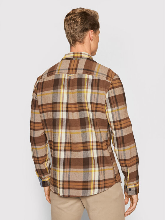 Camicia Bluwoodland 12192117 Marrone Relaxed Fit