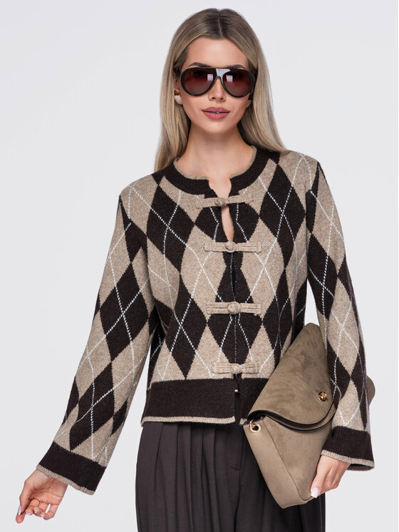 Ombre Ombre Svetr OW-SW-E0035 Hnědá Regular Fit