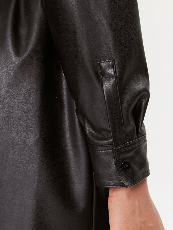 DKNY DKNY Vestito di pelle P2HBTO59 Nero Regular Fit