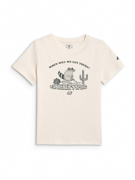 4F 4F T-Shirt HIKING TRIP Biały Regular Fit
