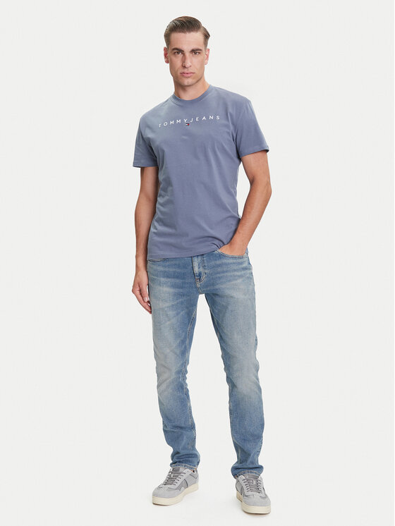 Tommy Jeans Tommy Jeans Tričko Linear Logo DM0DM20744 Modrá Regular Fit