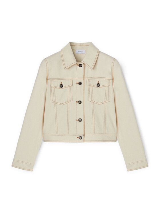 Motivi Motivi Giacca outdoor R705Q101006N002 Écru Regular Fit