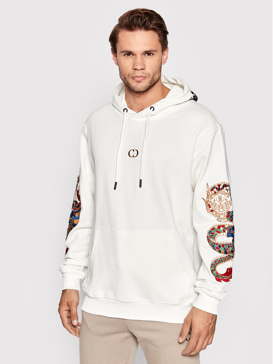 Criminal Damage Criminal Damage Суитшърт Gold Dragon GDHOW21 Бял Regular Fit