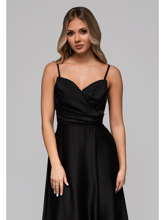 Ombre Ombre Sukienka wieczorowa LA-OM-DLR267 Czarny Regular Fit