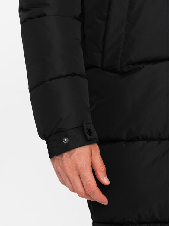 Ombre Ombre Vatovaná bunda OM-JALJ-0190 Černá Regular Fit