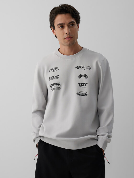 4F 4F Bluza PIT STOP Szary jasny Regular Fit