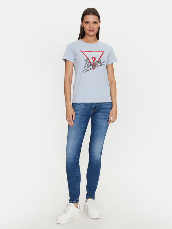 Guess Guess Marškinėliai Icon W4YI32 I3Z14 Mėlyna Regular Fit