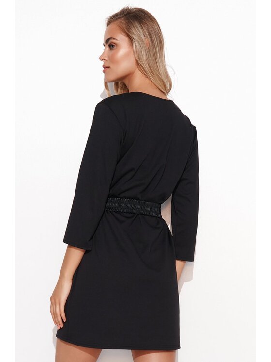 Makadamia Makadamia Sukienka koktajlowa M752 Czarny Shaped Fit