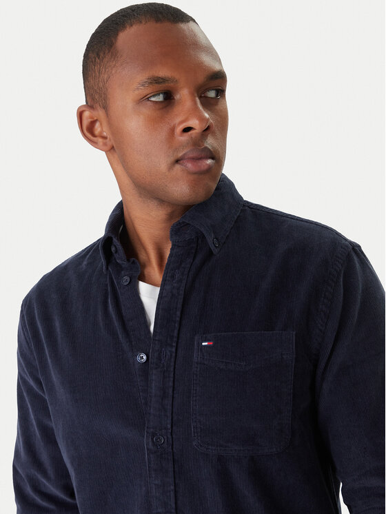 Tommy Jeans Tommy Jeans Риза Baby Cord DM0DM22021 Тъмносин Regular Fit