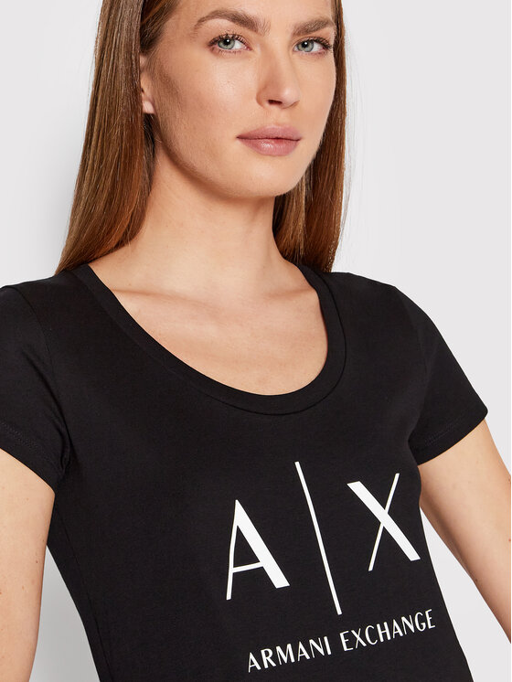 Armani Exchange Armani Exchange T-Shirt 8NYT70 YJ16Z 1200 Czarny Regular Fit
