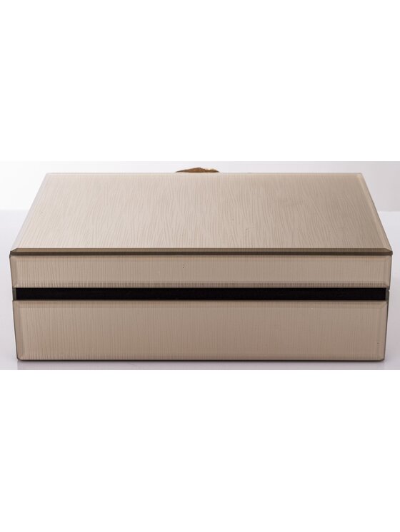 MIAhome MIAhome Szkatułka na biżuterię z MDFu z agatem 8x24x18,5 cm szampańska Beżowy