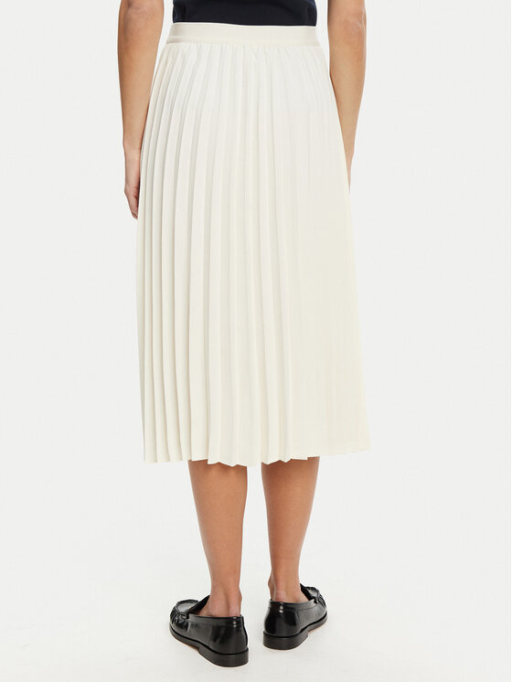 Tommy Hilfiger Tommy Hilfiger Плисирана пола WW0WW43886 Екрю Regular Fit