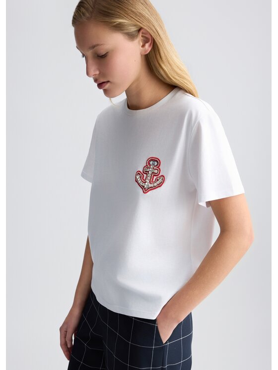 Liu Jo Liu Jo T-shirt CA5371J6308M9320 Bianco Regular Fit