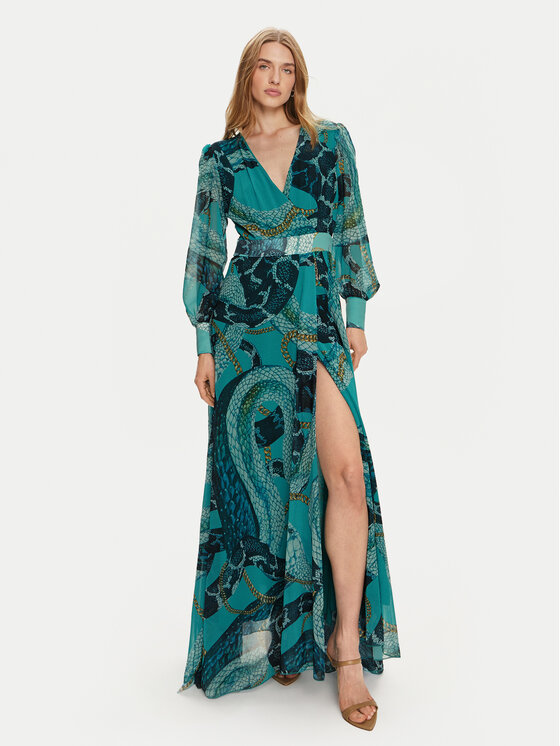 Fracomina Fracomina Vasaras kleita FQ24SD3017W412N4 Tirkīzs Regular Fit