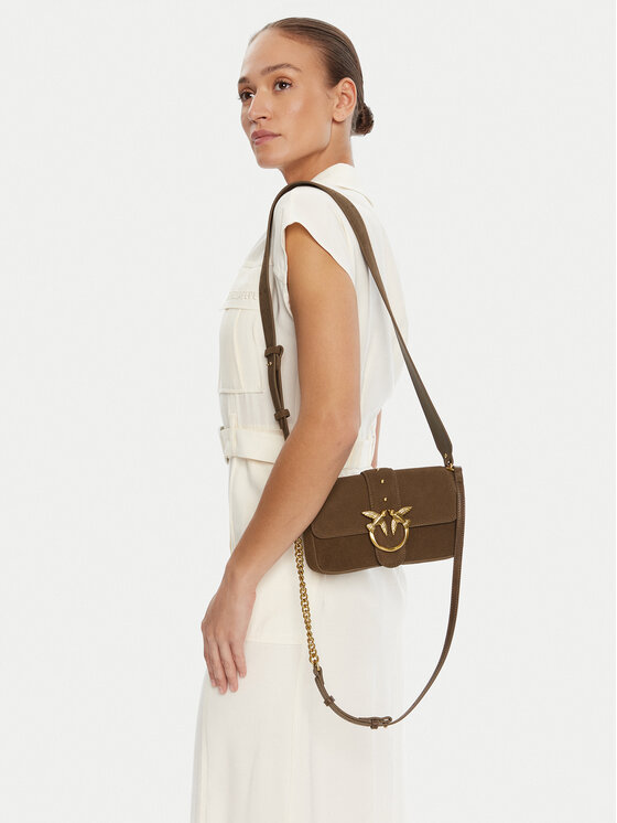 PINKO PINKO Τσάντα Love One Mini Slouchy Fl PE 25 PLTT 104340 A2CC Καφέ
