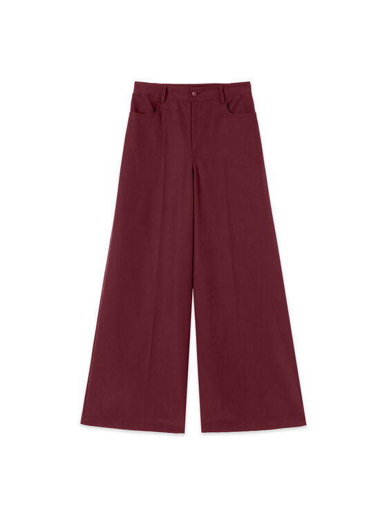 Oltre Oltre Spodnie materiałowe P756R009430N036 Bordowy Regular Fit
