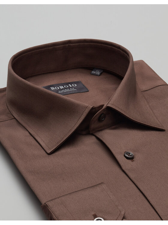 Borgio Borgio Koszula simeria Brązowy Classic Fit