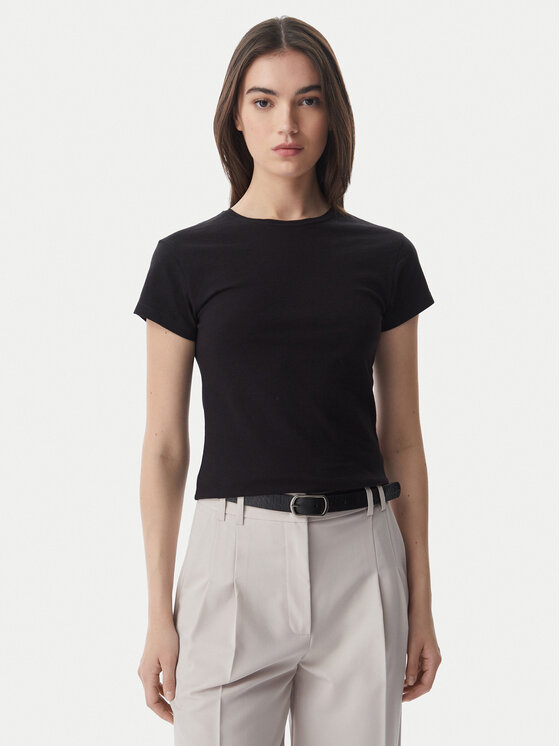 Tommy Hilfiger Póló WW0WW48702 Fekete Slim Fit