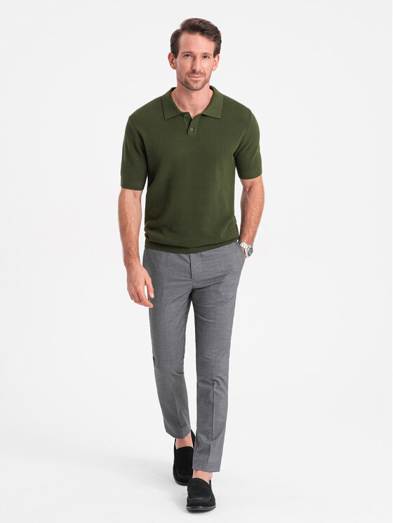 Ombre Ombre Polokošile OM-POSS-0117 Zelená Regular Fit