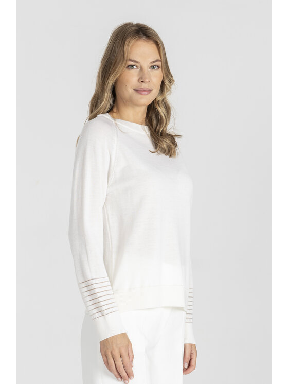 Deni Cler Milano Deni Cler Milano Sweter T-DC-S478-E5-90-10-1 Biały Regular Fit