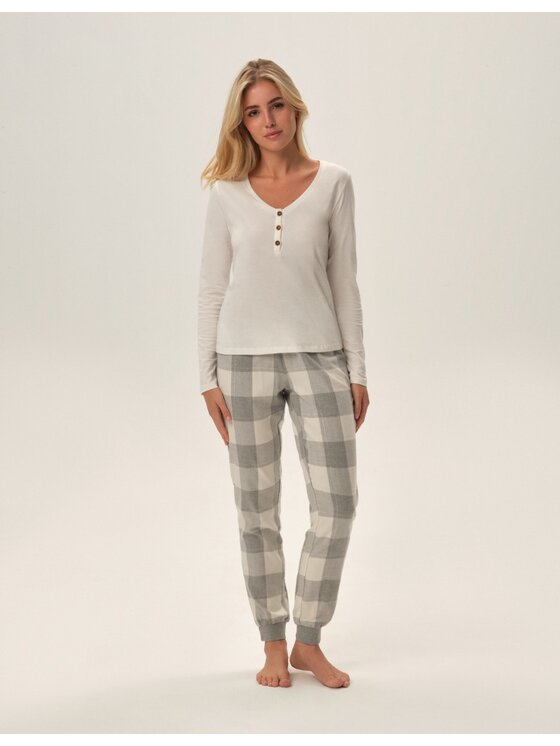 Henderson Henderson Piżama 41895 Biały Regular Fit