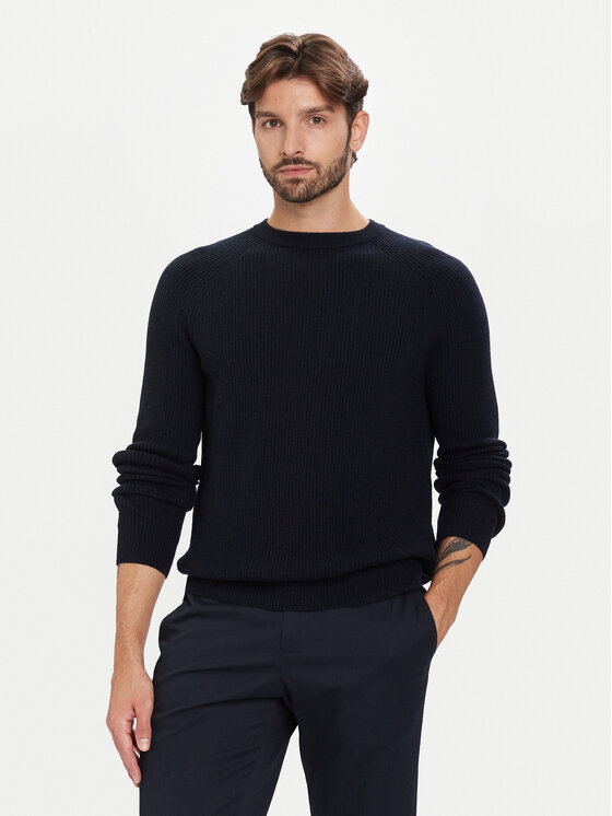 Bugatti Bugatti Pullover 7400 65563B Dunkelblau Regular Fit
