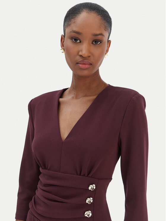 Rinascimento Rinascimento Kokteilinė suknelė CFC0020161002 Vyšninė Slim Fit