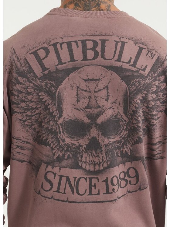 PITBULL PITBULL Bluza Bluza męska Washed BITE ME XL Bordowy Regular Fit