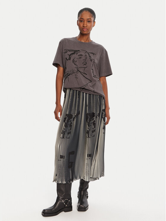 Desigual Desigual T-krekls Budapest 25WWTK47 Pelēks Regular Fit