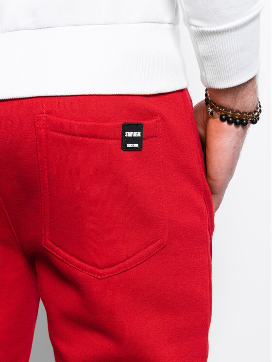 Ombre Ombre Joggery OM-PABS-0134 Czerwony Regular Fit