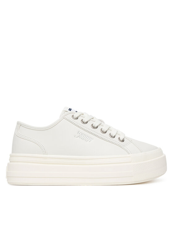 Tommy Jeans Tommy Jeans Sneakersy Tjw Flatform Sneaker Ltr EN0EN02964 Écru