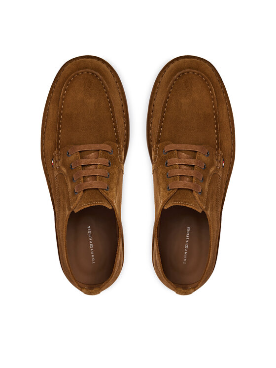 Tommy Hilfiger Tommy Hilfiger Poltopánky Stitchdown Suede Derby FM0FM05841 Hnedá