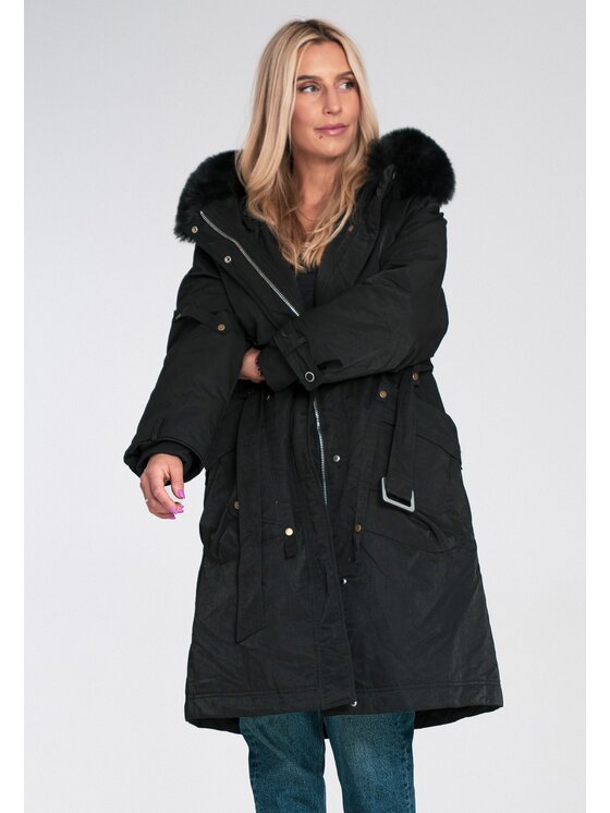 FIGL FIGL Vatovaná bunda M1228 Černá Regular Fit