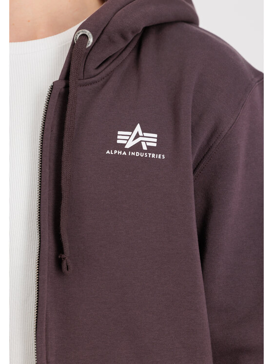 Alpha Industries Alpha Industries Bluza Basic Small Logo Zip Hoodie Brązowy Regular Fit