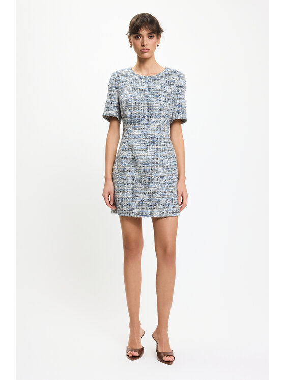 BENU BENU Vestito da giorno Tweedowa Blu Regular Fit