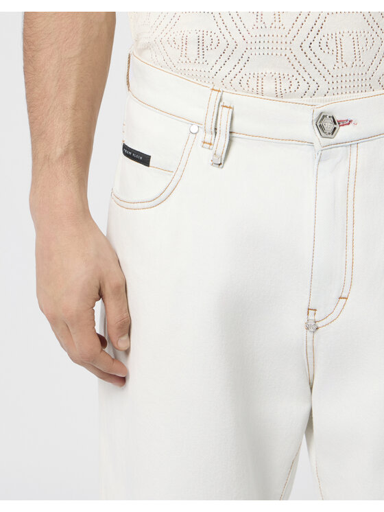 PHILIPP PLEIN PHILIPP PLEIN Jeansy 30582 Biały Loose Fit