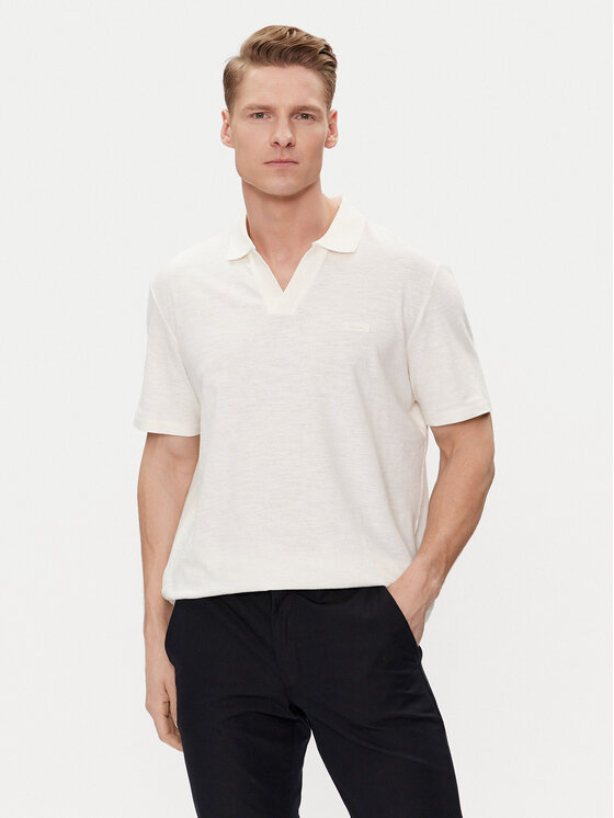 Calvin Klein Polo K10K112959 Écru Regular Fit