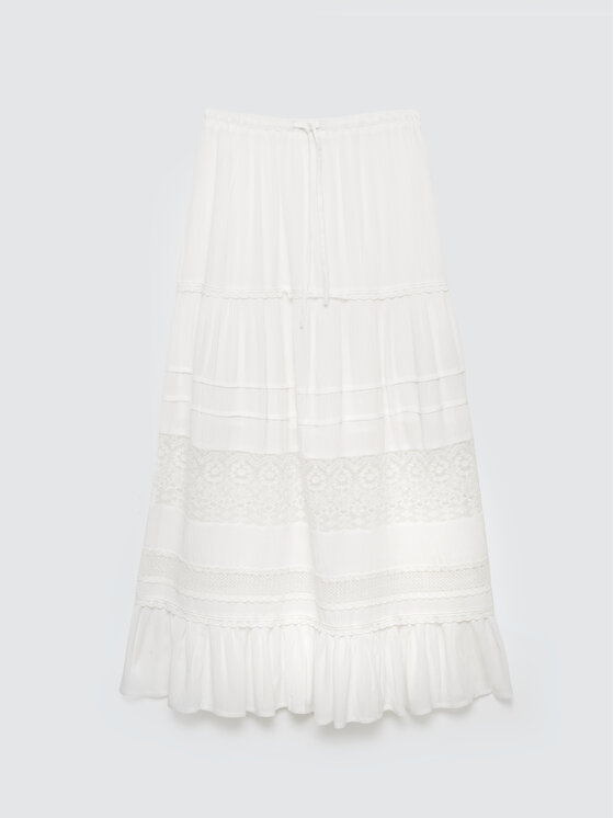 BIG STAR BIG STAR Spódnica maxi BOHI Biały Basic Fit