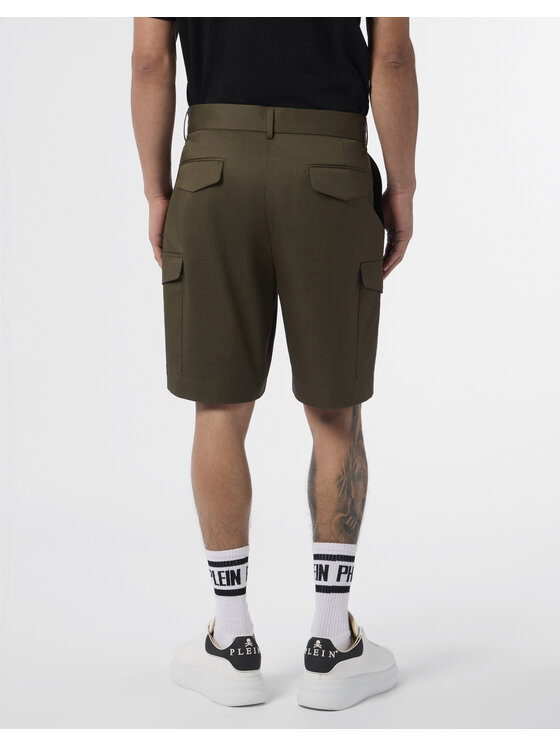 PHILIPP PLEIN PHILIPP PLEIN Szorty materiałowe 29928 Zielony Regular Fit