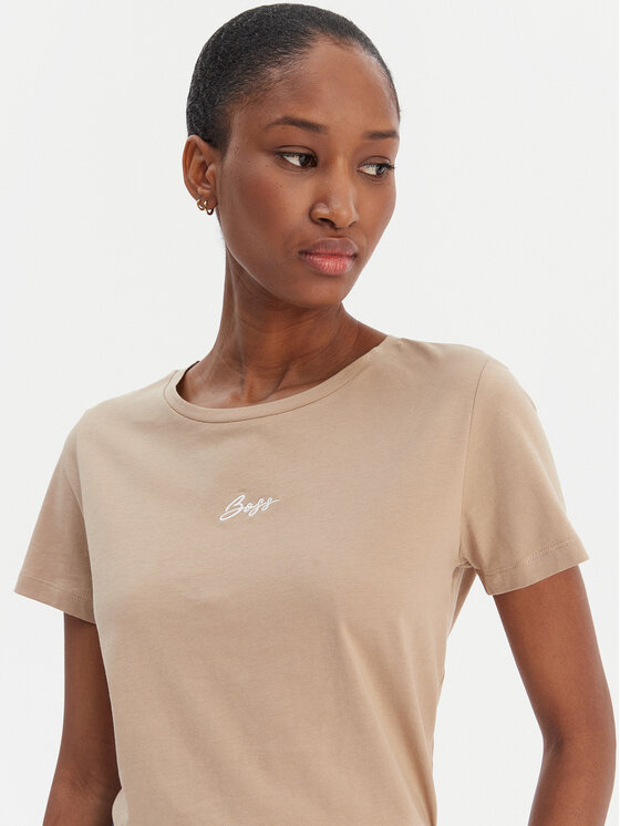 BOSS BOSS T-Shirt Elove 50554696 Beżowy Regular Fit