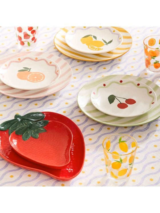 MIAhome MIAhome Komplet talerzy 6 szt. porcelanowych deserowych Orange Biały