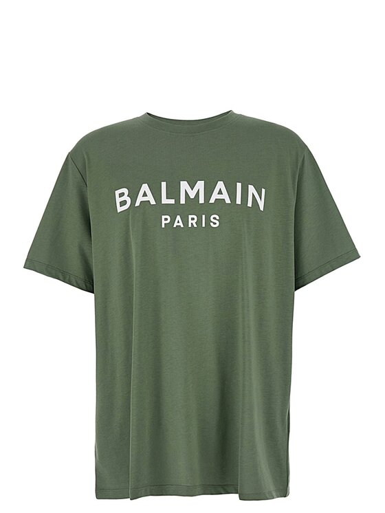 Balmain Balmain T-shirt EH1EG Verde Regular Fit
