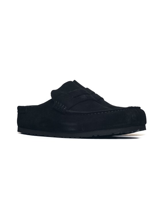 Birkenstock Birkenstock Klapki Naples Wrapped Suede Leather Czarny