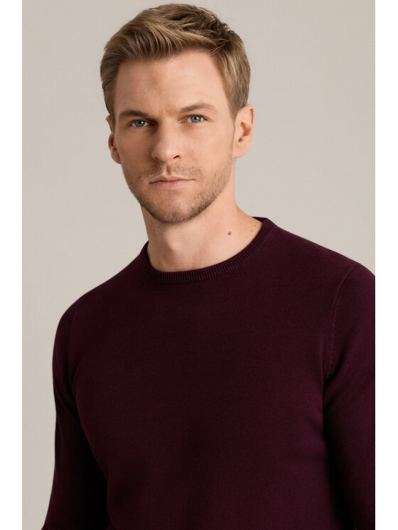 Lancerto Lancerto Sweter Christopher SW073226000037 Bordowy Regular Fit