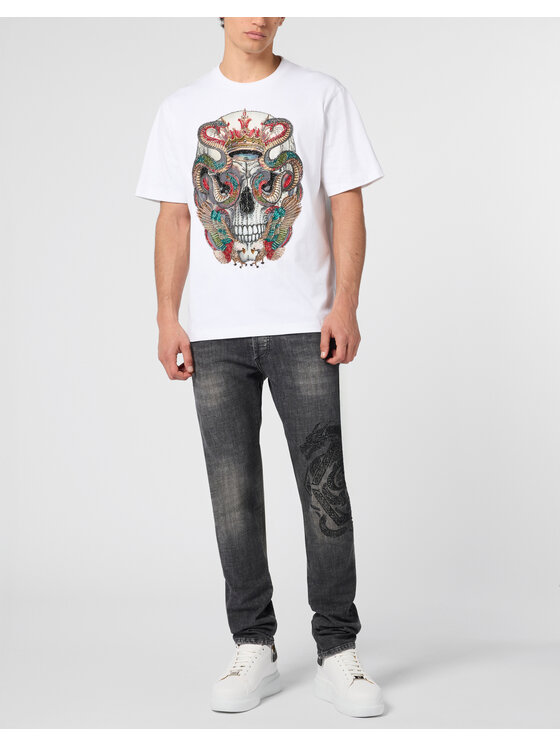 PHILIPP PLEIN PHILIPP PLEIN T-Shirt 29854 Biały Regular Fit