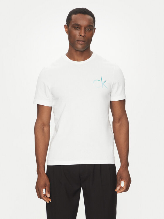 Calvin Klein T-shirt Chest Logo K10K114146 Bianco Regular Fit, taglia : S