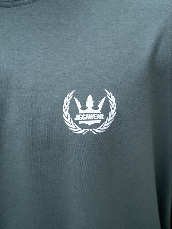 Jigga Wear Jigga Wear T-Shirt Szeroka luźna Laur korona 130023 Zielony Oversize