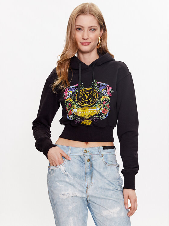 Versace Jeans Couture Bluză 74HAIF01 Negru Regular Fit 74HAIF01 imagine noua