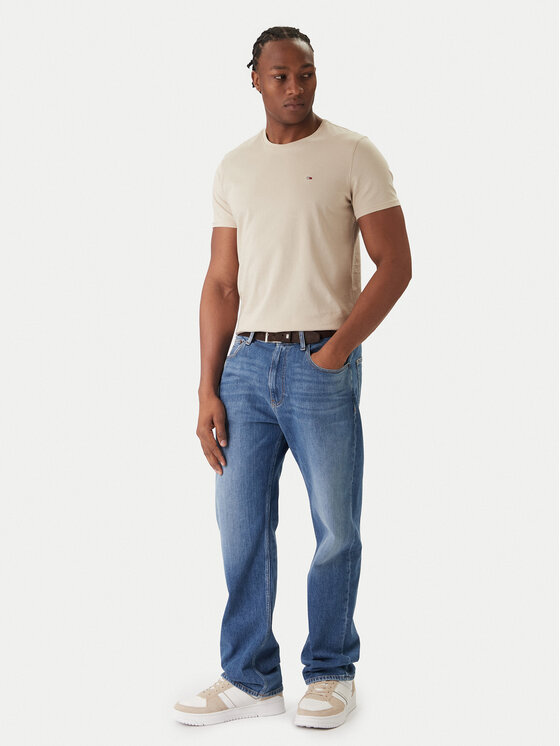 Tommy Jeans Tommy Jeans T-Shirt DM0DM04411 Beżowy Slim Fit
